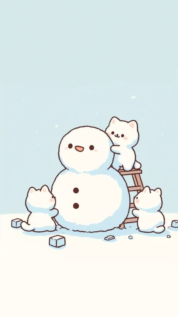 Bubbly Winter Snow - free cozy & aesthetic wallpaper