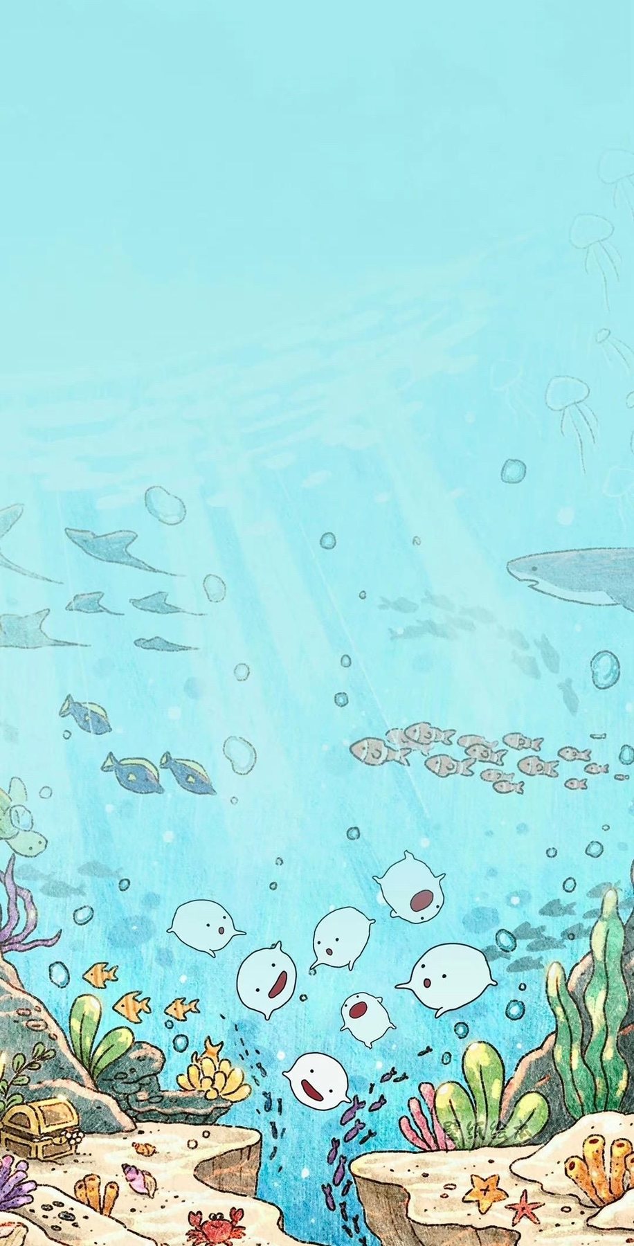 Cute Ocean Waves - free cozy & aesthetic wallpaper