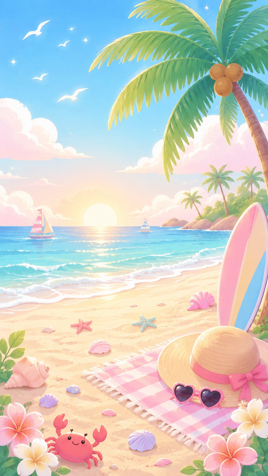 Dreamy Summer Beach - free cozy & aesthetic wallpaper