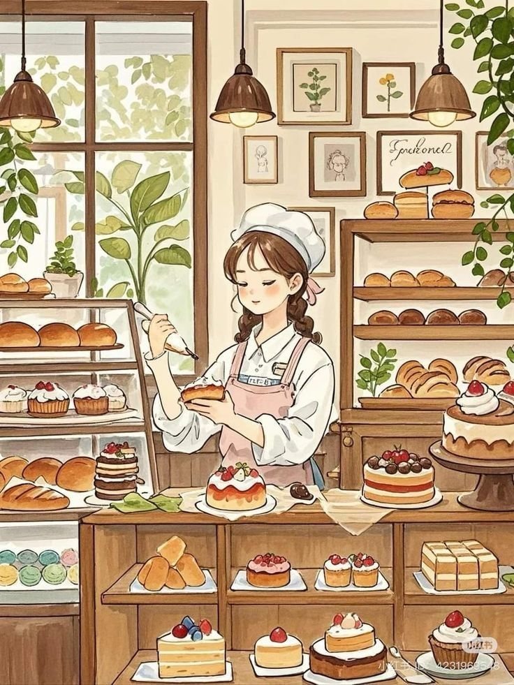 Pastel Cafe Bakery - free cozy & aesthetic wallpaper