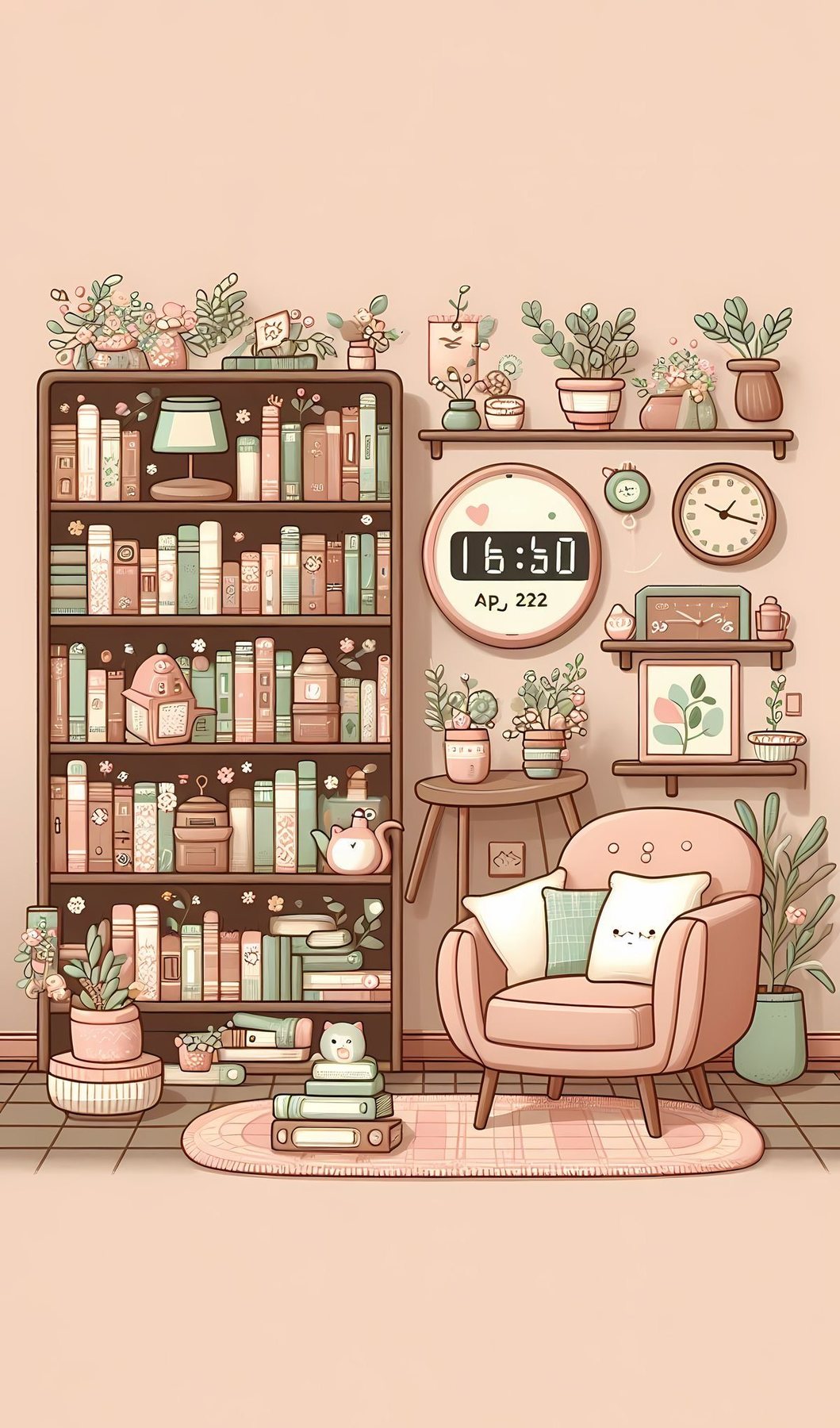 Soft Cozy Library - free cozy & aesthetic wallpaper