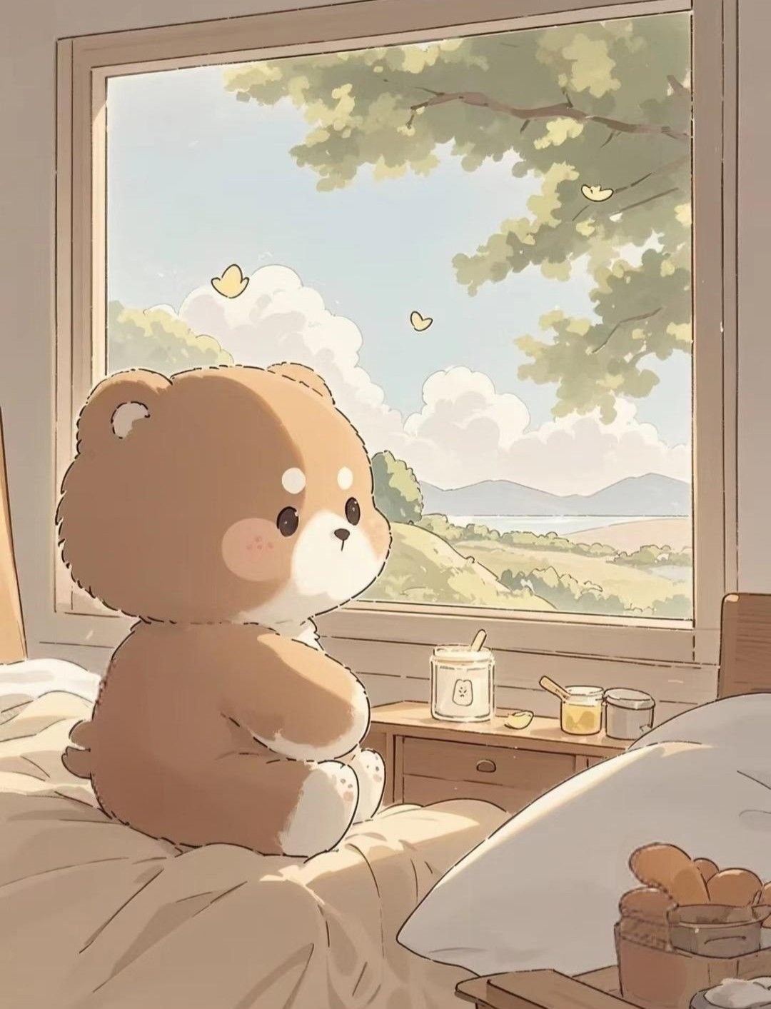 Bubbly Cute Bear - free cute animals wallpaper