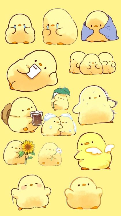 Cute Duck and Chick wallpaper