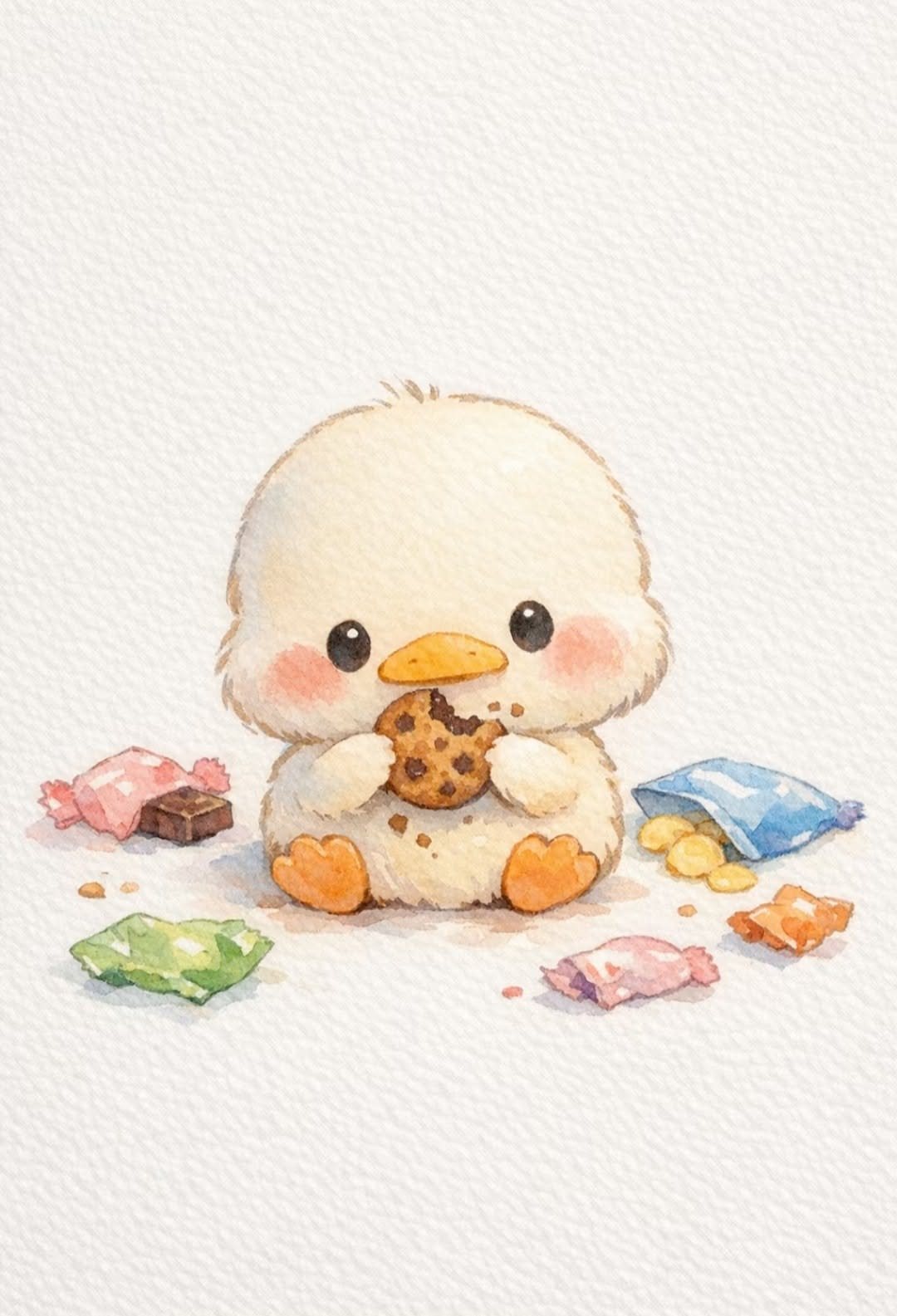 Little Duck and Chick - free cute animals wallpaper