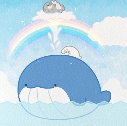 Peachy Whale wallpaper