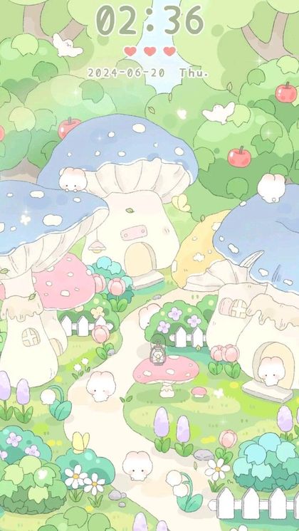Cute Mushroom Forest wallpaper