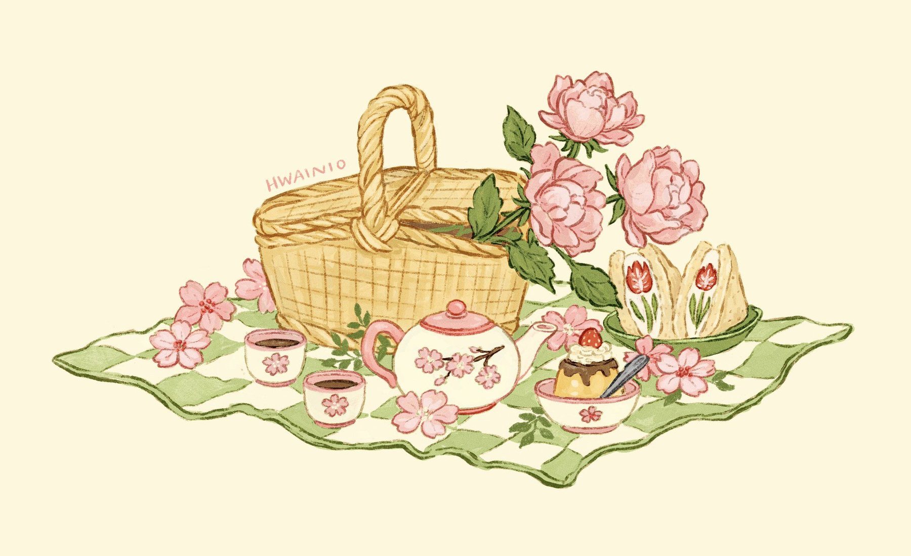 Dreamy Meadow Picnic - free flowers & nature wallpaper