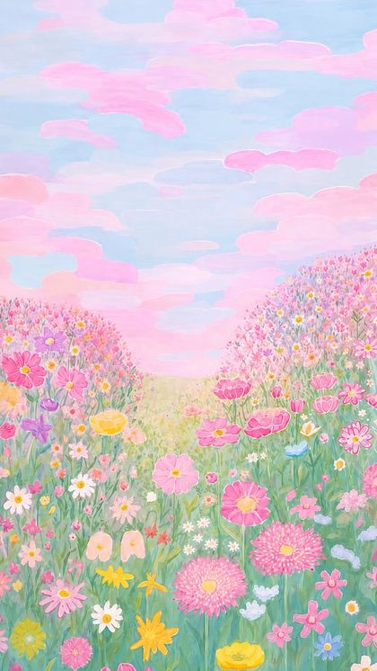 Honey Cartoon Flowers wallpaper