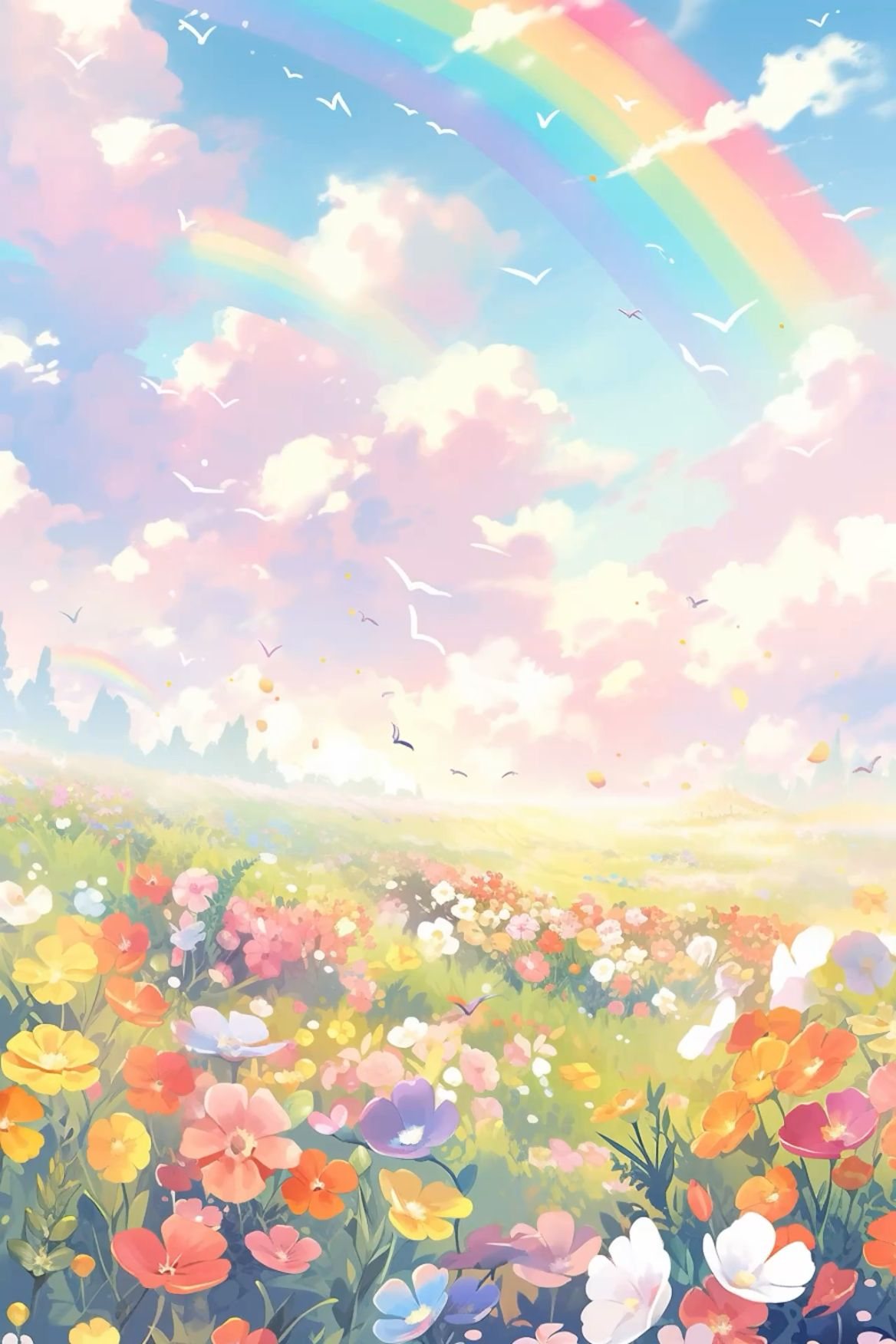 Sweet Cartoon Flowers - free flowers & nature wallpaper