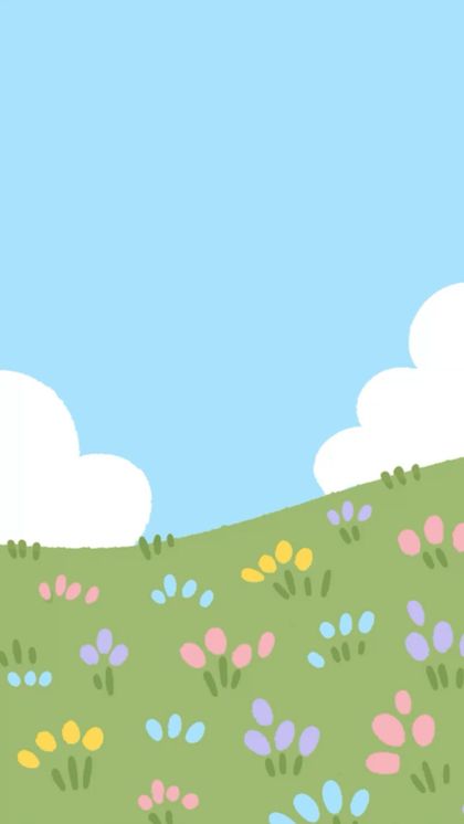 Velvet Cartoon Flowers wallpaper