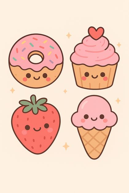 Cloudy Cupcake and Donut wallpaper