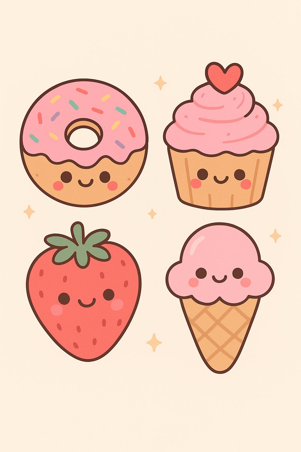 Cloudy Cupcake and Donut - free food & sweets wallpaper