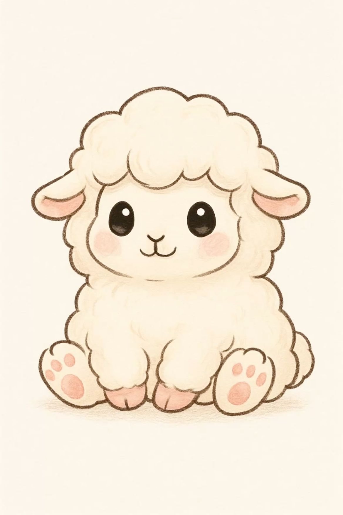 Cosy Little Lamb - free kawaii wallpaper