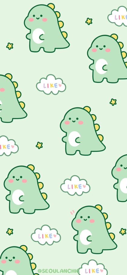 Soft Kawaii Dino wallpaper