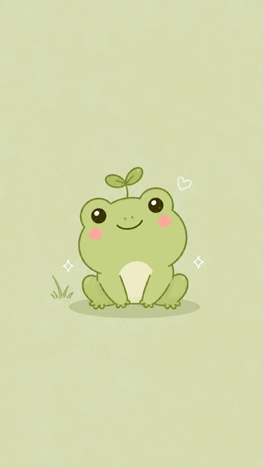 Sweet Kawaii Frog - free kawaii wallpaper