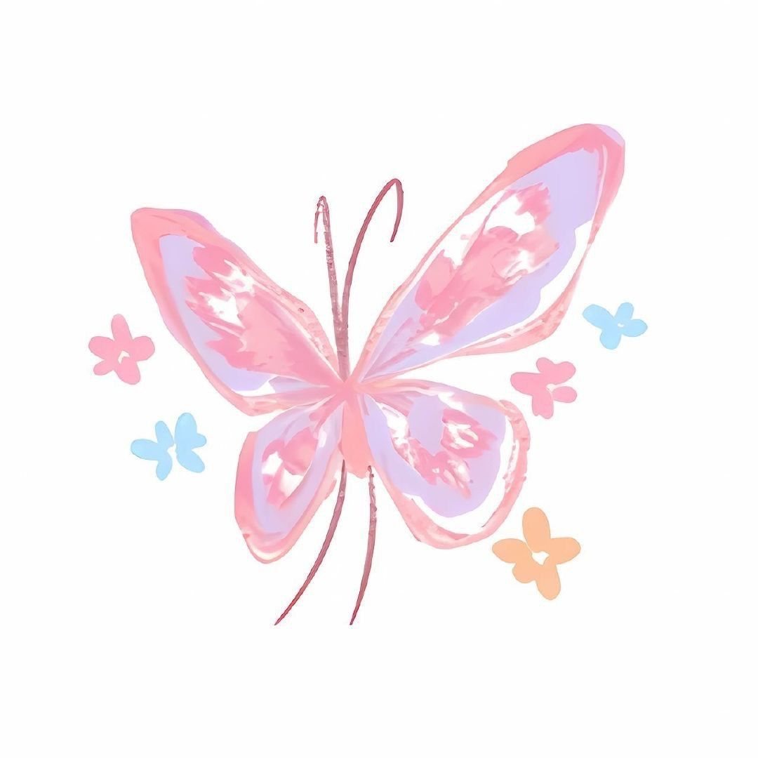 Pastel Butterfly - free pastel & hearts wallpaper