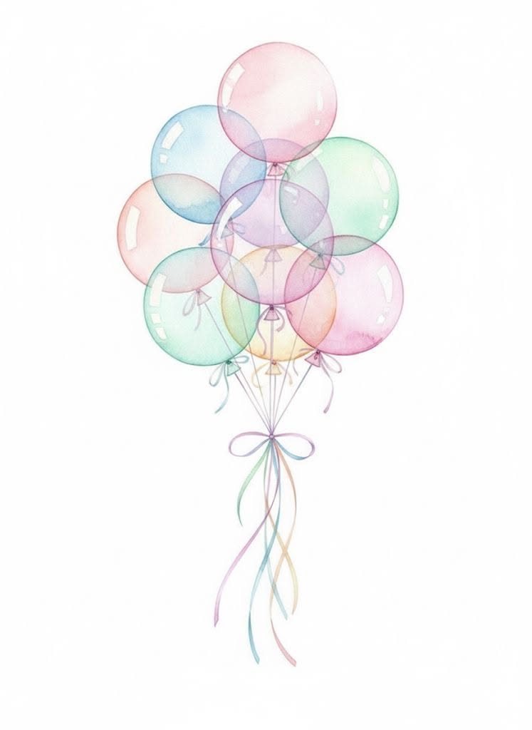 Pastel Party Balloons - free pastel & hearts wallpaper