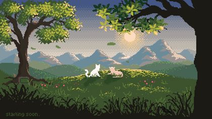 Bubbly Cute Pixel Scene wallpaper