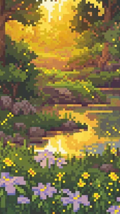 Pastel Pixel Landscape wallpaper
