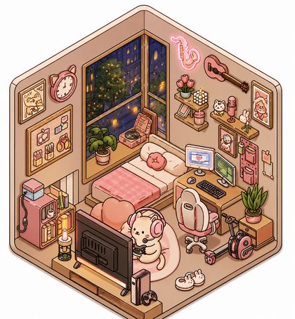 Velvet Pixel Cozy Room wallpaper