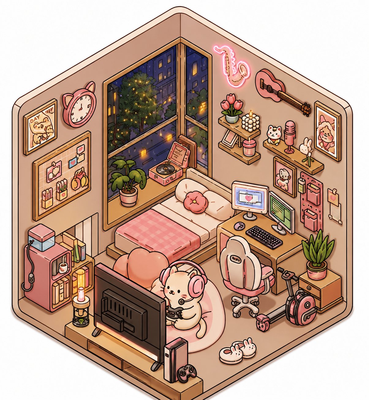 Velvet Pixel Cozy Room - free pixel art wallpaper