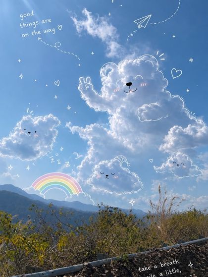 Bubbly Cloudy Sky wallpaper