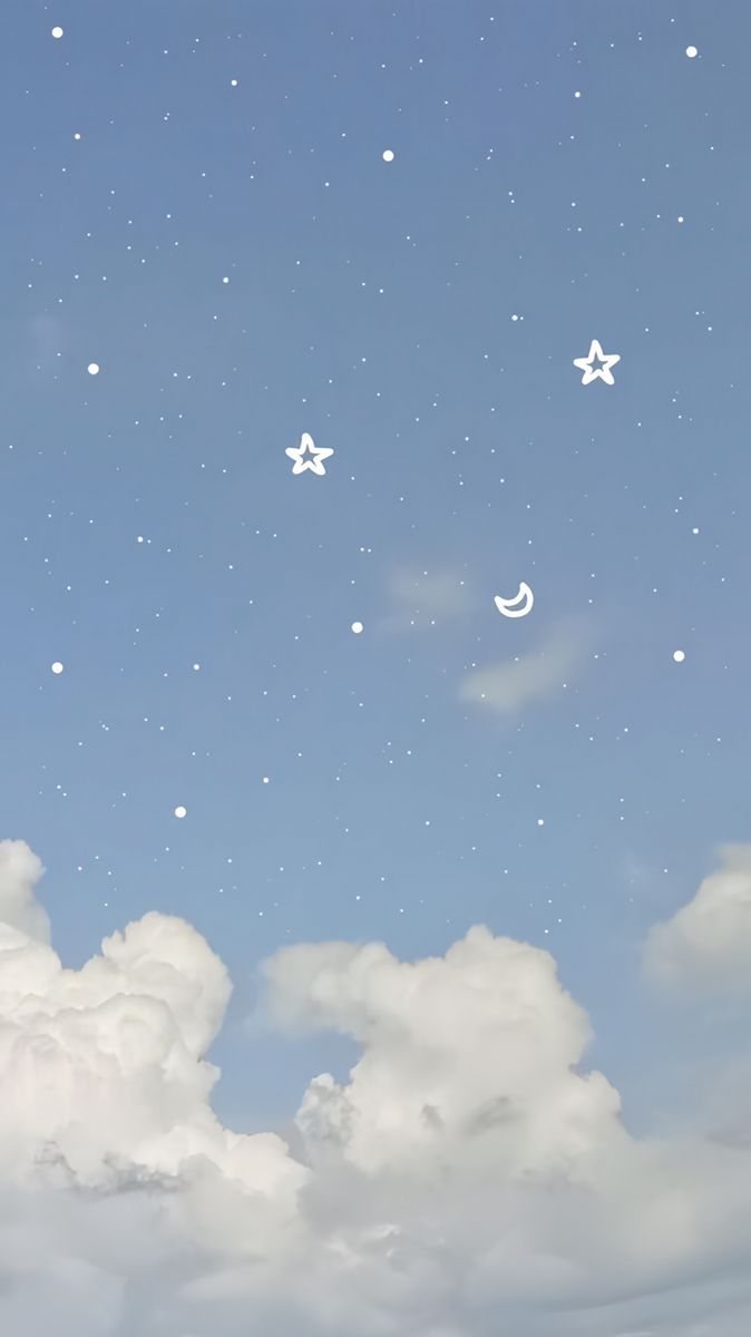 Cosy Stars and Moon - free sky & clouds wallpaper