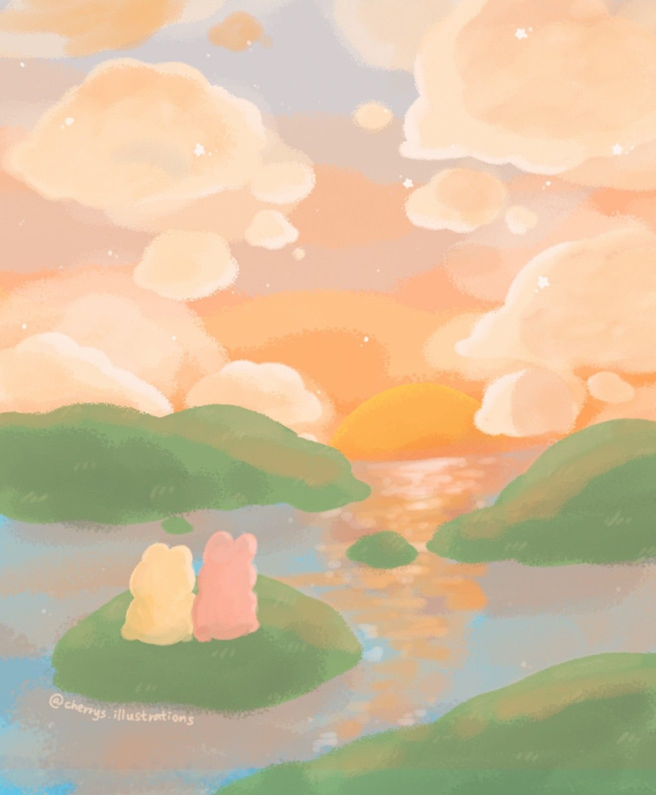 Gentle Pastel Sunset - free sky & clouds wallpaper