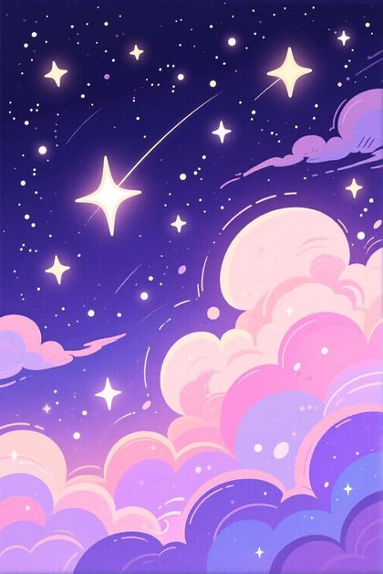 Peachy Starry Night wallpaper