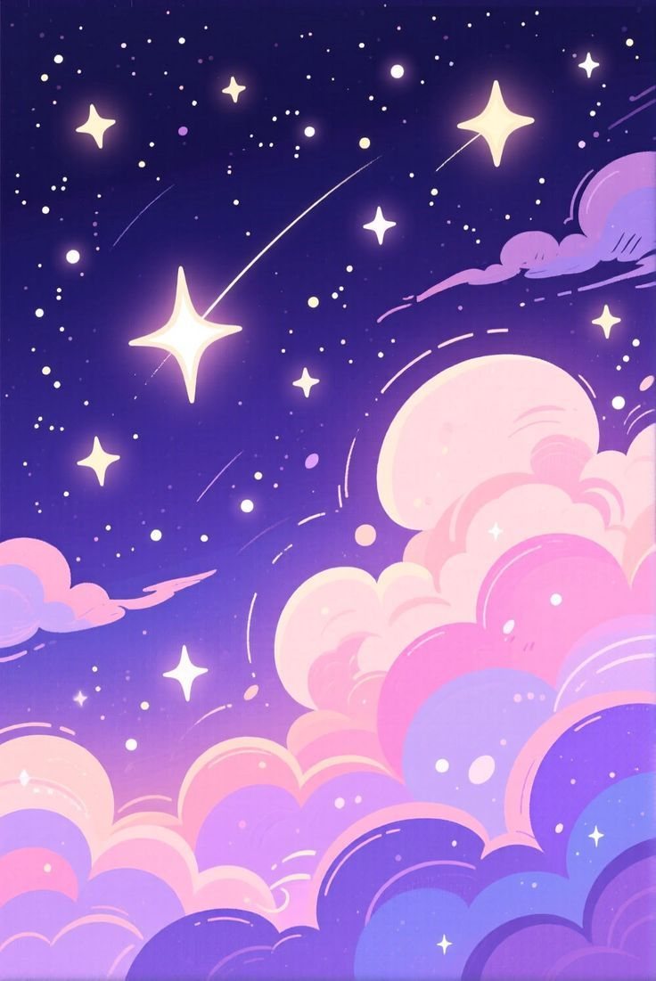 Peachy Starry Night - free sky & clouds wallpaper